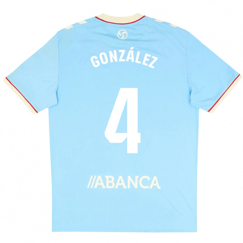 Danxenキッズポーラ・ゴンサレス#4スカイブルー 白 赤ホームシャツ2026/27ジャージーユニフォーム