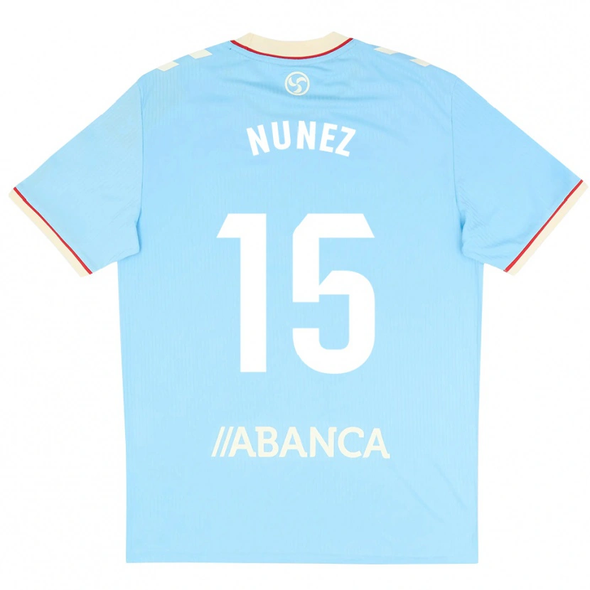 DanxenキッズÁlvaro Núñez#15スカイブルー 白 赤ホームシャツ2026/27ジャージーユニフォーム