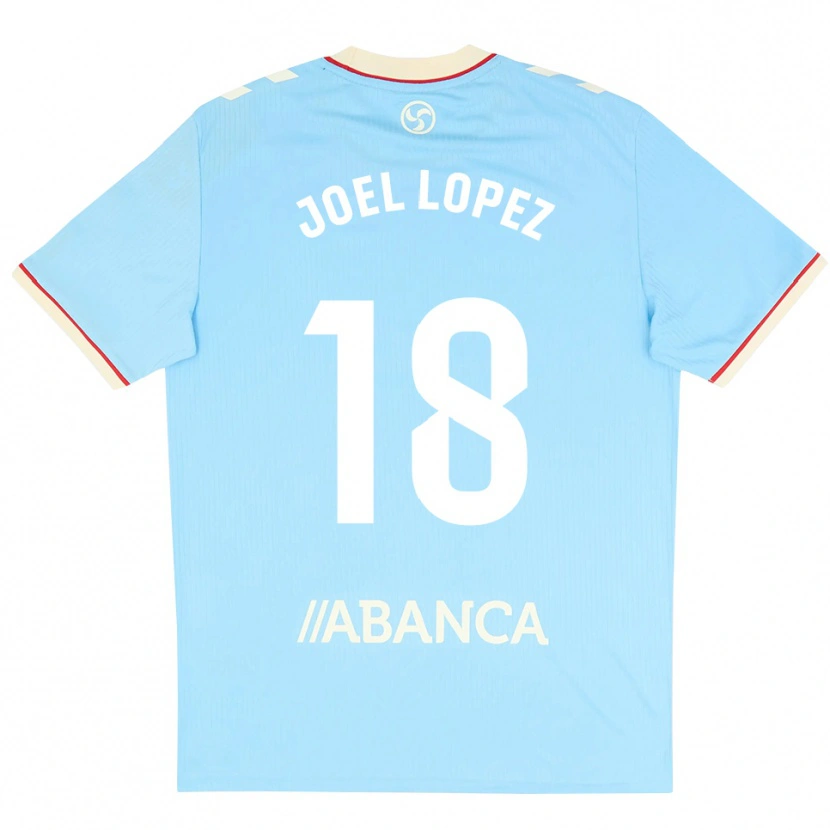 DanxenキッズJoel López#18スカイブルー 白 赤ホームシャツ2026/27ジャージーユニフォーム