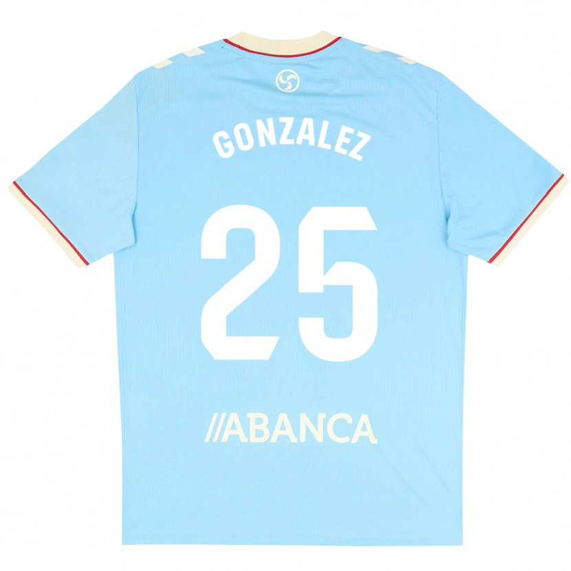 DanxenキッズMarcos González#25スカイブルー 白 赤ホームシャツ2026/27ジャージーユニフォーム