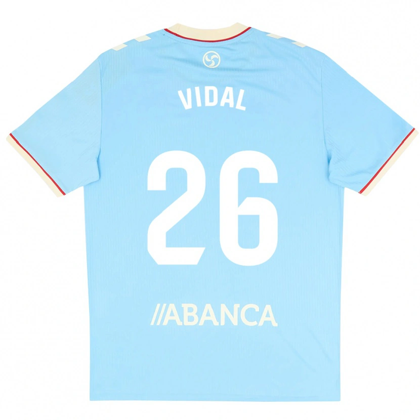 DanxenキッズMarc Vidal#26スカイブルー 白 赤ホームシャツ2026/27ジャージーユニフォーム