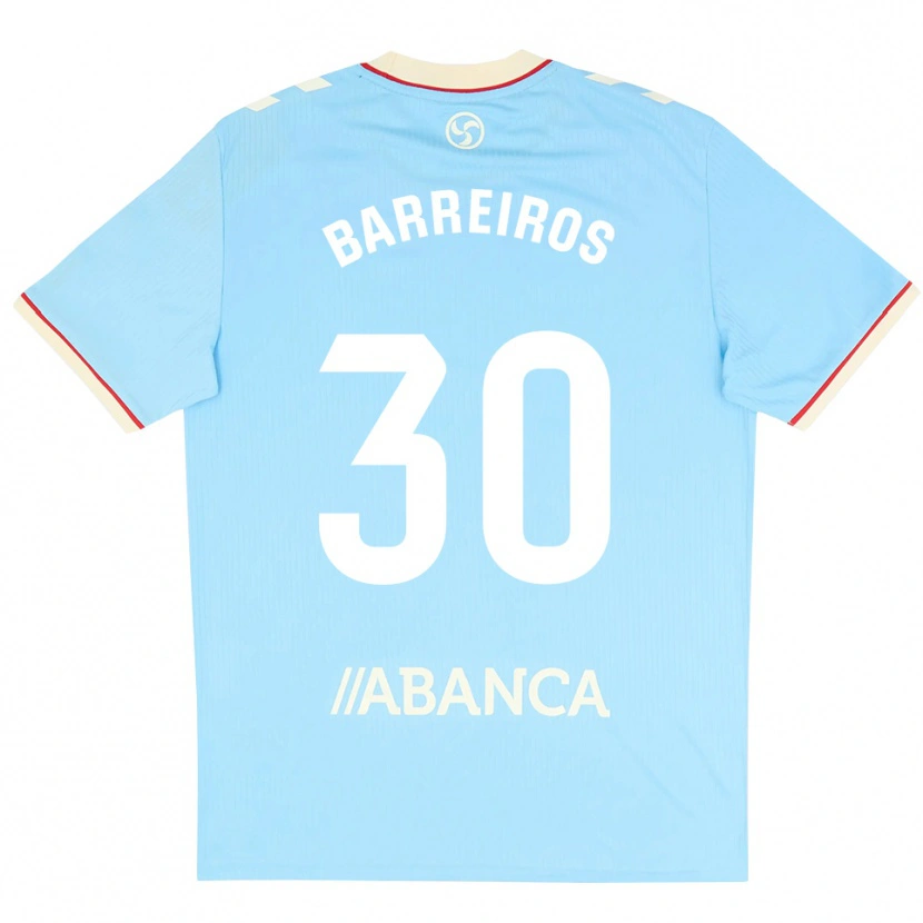 DanxenキッズIago Barreiros#30スカイブルー 白 赤ホームシャツ2026/27ジャージーユニフォーム