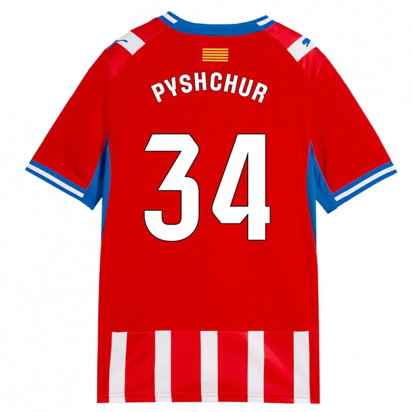 DanxenキッズOleksandr Pyshchur#34赤白スカイブルーホームシャツ2026/27ジャージーユニフォーム