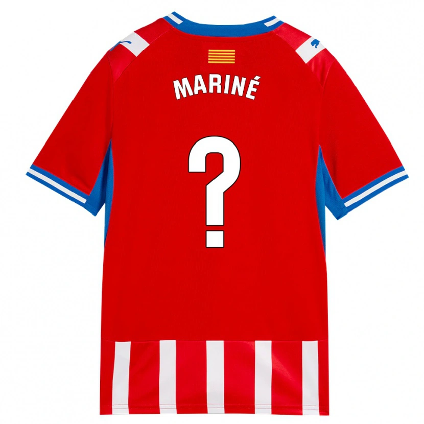 DanxenキッズAleix Mariné#0赤白スカイブルーホームシャツ2026/27ジャージーユニフォーム