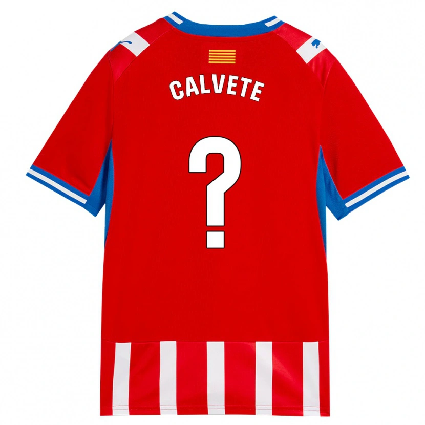 DanxenキッズPablo Calvete#0赤白スカイブルーホームシャツ2026/27ジャージーユニフォーム