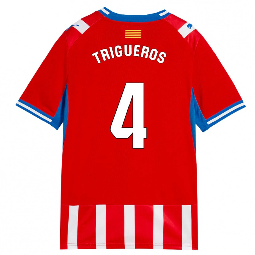 DanxenキッズPol Trigueros#4赤白スカイブルーホームシャツ2026/27ジャージーユニフォーム