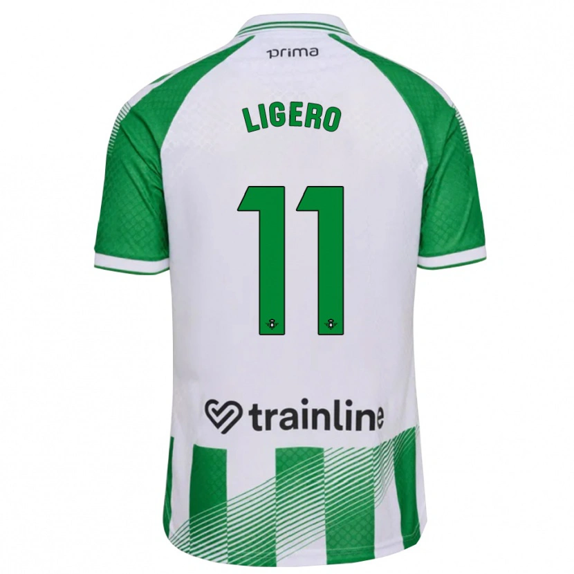 DanxenキッズNuria Ligero#11ライトグリーン 黒 白ホームシャツ2026/27ジャージーユニフォーム