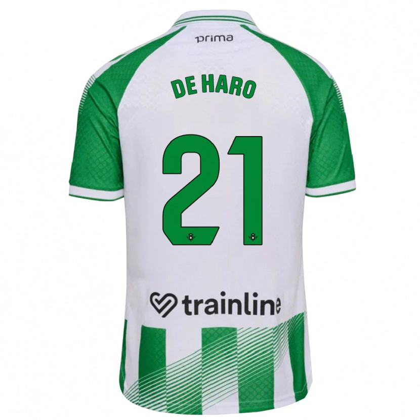 DanxenキッズAlberto De Haro#21ライトグリーン 黒 白ホームシャツ2026/27ジャージーユニフォーム