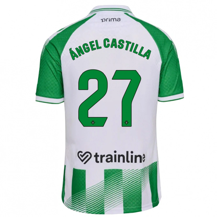 DanxenキッズMiguel Ángel Castilla#27ライトグリーン 黒 白ホームシャツ2026/27ジャージーユニフォーム