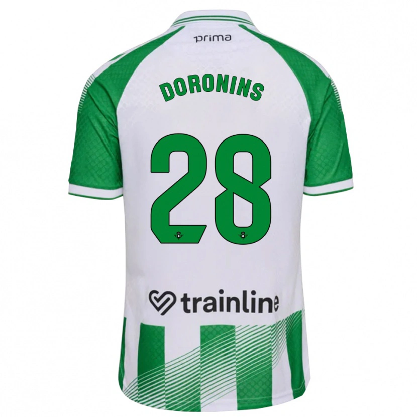 DanxenキッズNikita Doronins#28ライトグリーン 黒 白ホームシャツ2026/27ジャージーユニフォーム