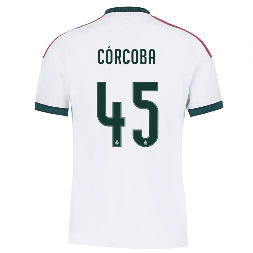 DanxenキッズAndrés Córcoba#45ダークグリーン 白 赤ホームシャツ2026/27ジャージーユニフォーム