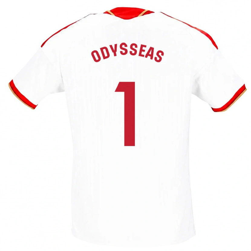 Danxenキッズオディッセアス・ヴラホディモス#1白 赤ホームシャツ2026/27ジャージーユニフォーム