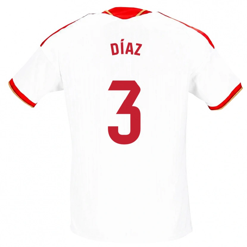 DanxenキッズJulio Díaz#3白 赤ホームシャツ2026/27ジャージーユニフォーム