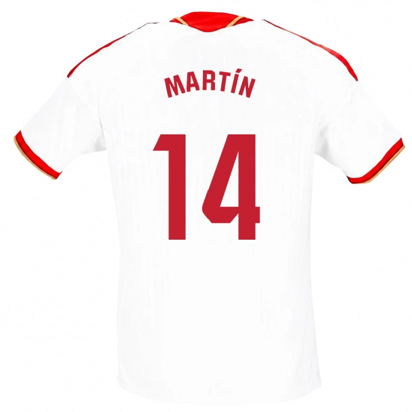 DanxenキッズNazaret Martín#14白 赤ホームシャツ2026/27ジャージーユニフォーム