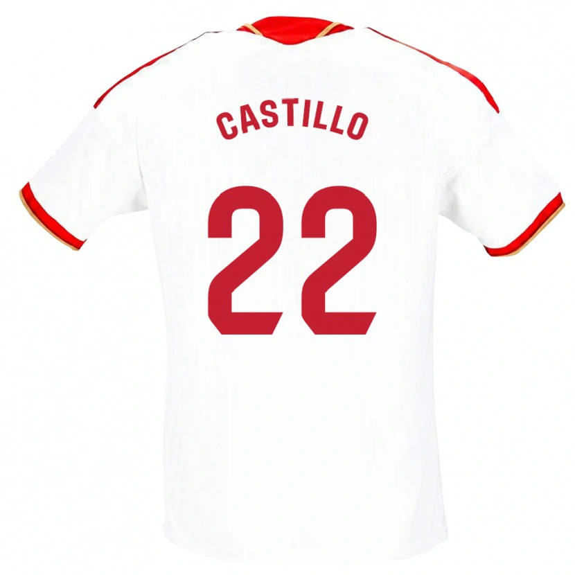 DanxenキッズJosé Castillo#22白 赤ホームシャツ2026/27ジャージーユニフォーム