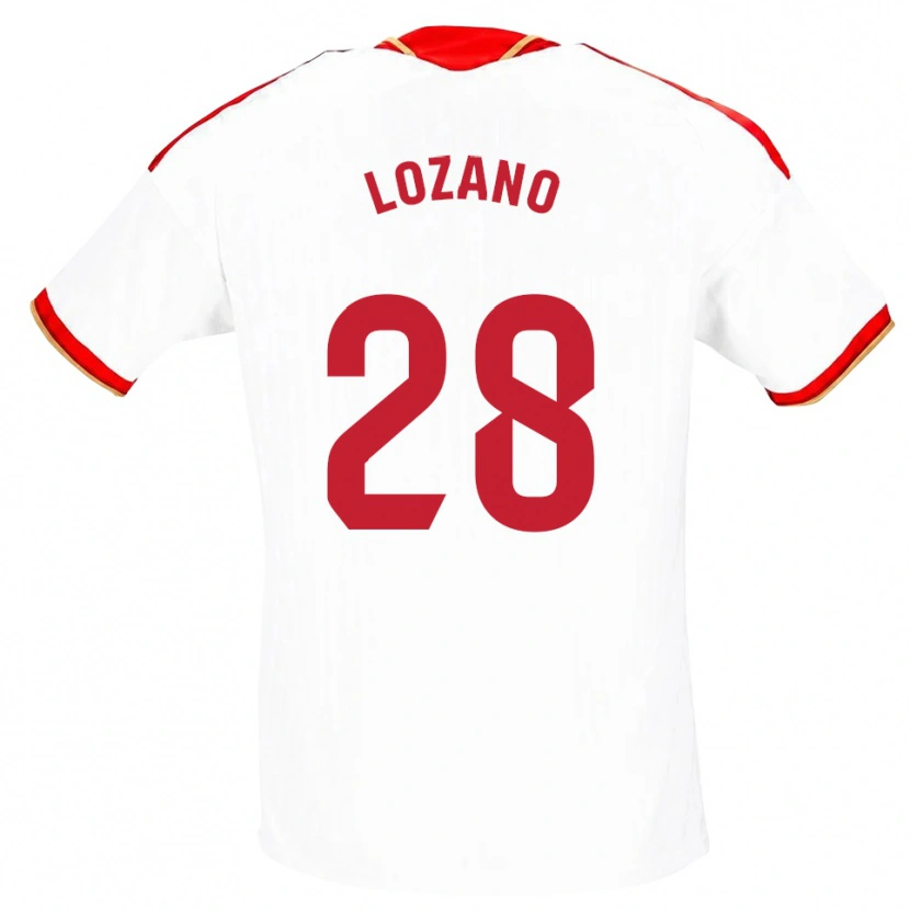 DanxenキッズElena Lozano#28白 赤ホームシャツ2026/27ジャージーユニフォーム