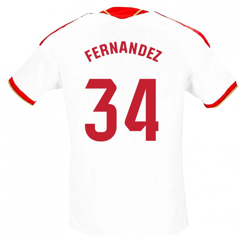 Danxenキッズマルク・フェルナンデス#34白 赤ホームシャツ2026/27ジャージーユニフォーム