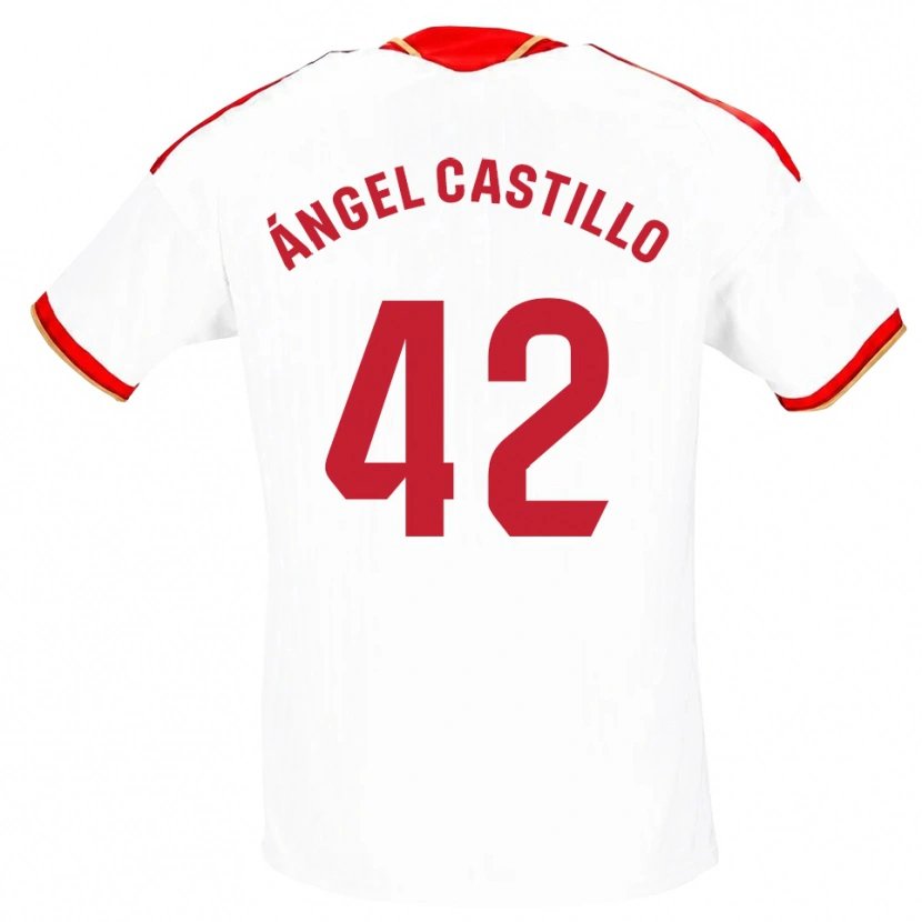 DanxenキッズManuel Ángel Castillo#42白 赤ホームシャツ2026/27ジャージーユニフォーム