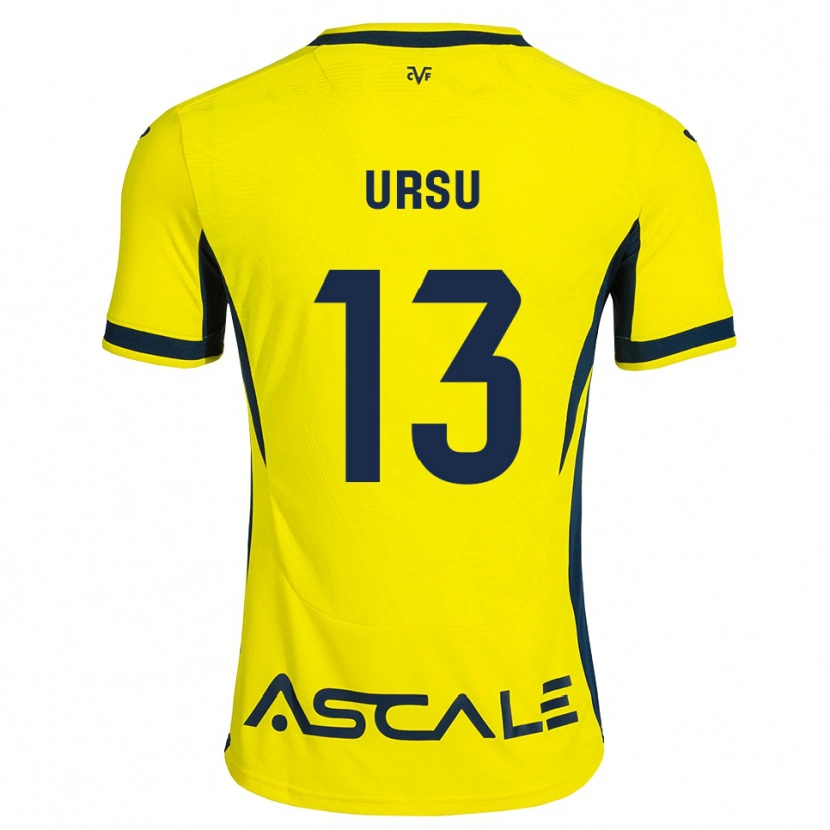 DanxenキッズEduard Ursu#13黄 赤ホームシャツ2026/27ジャージーユニフォーム