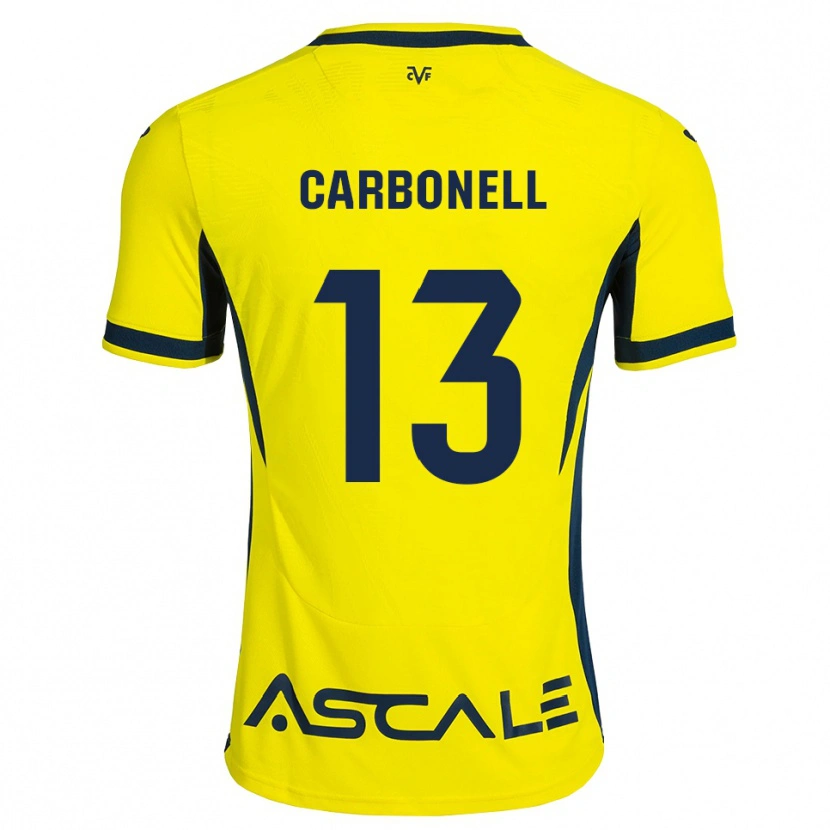 DanxenキッズCarmen Carbonell#13黄 赤ホームシャツ2026/27ジャージーユニフォーム