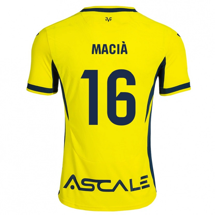 DanxenキッズCarlos Macià#16黄 赤ホームシャツ2026/27ジャージーユニフォーム