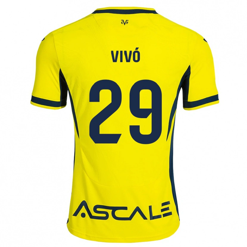 DanxenキッズAdrián Vivó#29黄 赤ホームシャツ2026/27ジャージーユニフォーム