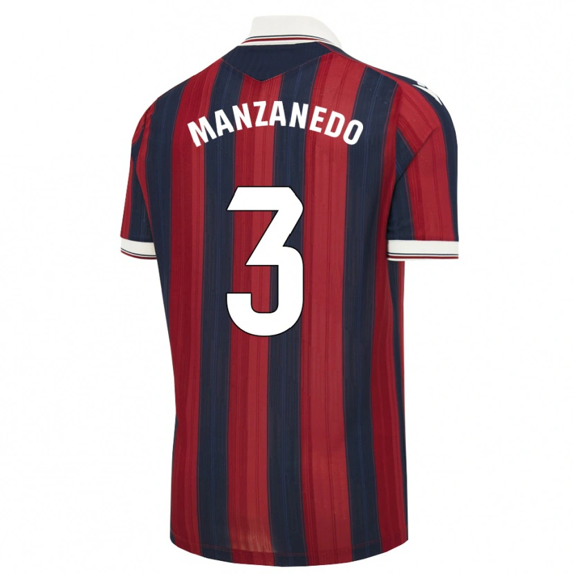 DanxenキッズAitor Manzanedo#3ミッドナイトブルー 赤ホームシャツ2026/27ジャージーユニフォーム
