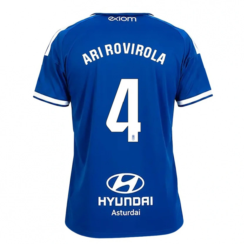 DanxenキッズAri Rovirola#4ミディアムブルー 白ホームシャツ2026/27ジャージーユニフォーム