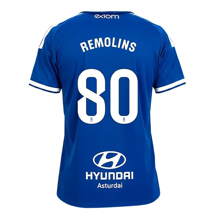 DanxenキッズOt Remolins#80ミディアムブルー 白ホームシャツ2026/27ジャージーユニフォーム