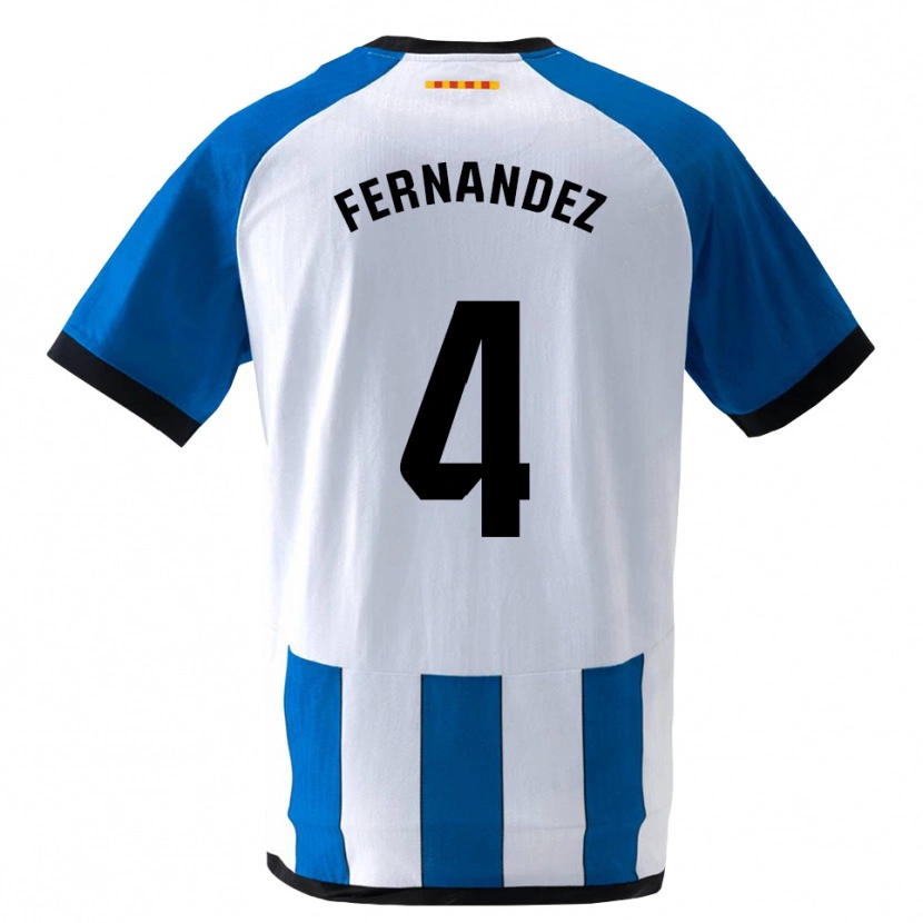 Danxenキッズマルコス・フェルナンデス#4ロイヤルブルー 白ホームシャツ2026/27ジャージーユニフォーム