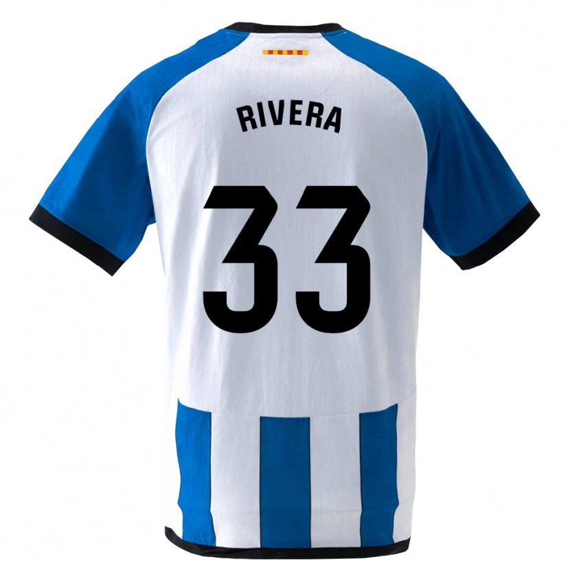 DanxenキッズPol Rivera#33ロイヤルブルー 白ホームシャツ2026/27ジャージーユニフォーム