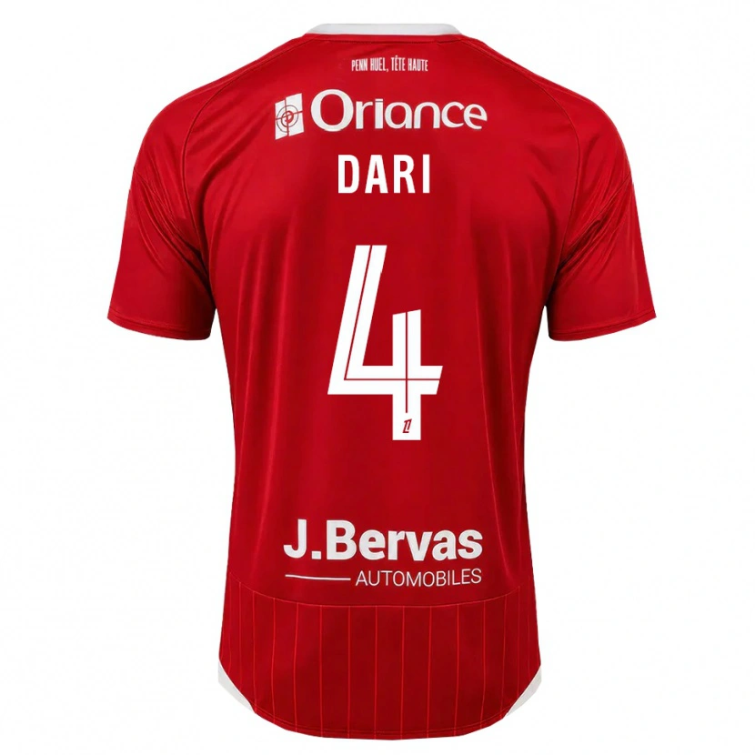 Danxenキッズアクラフ・ダリ#4白 赤ホームシャツ2026/27ジャージーユニフォーム