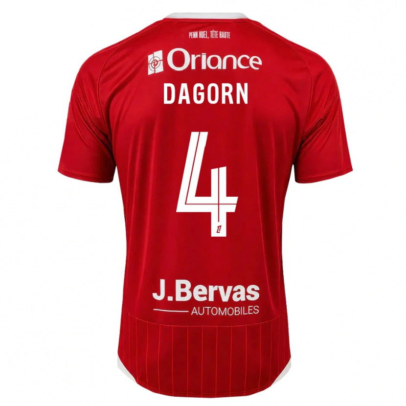 DanxenキッズMaxime Dagorn#4白 赤ホームシャツ2026/27ジャージーユニフォーム