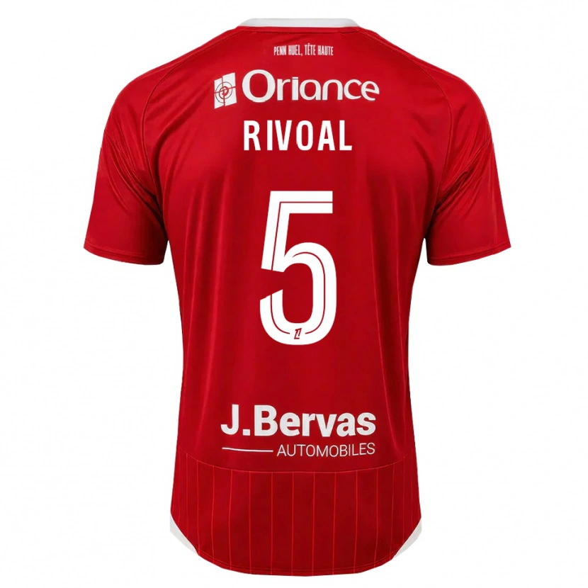 DanxenキッズPaul Rivoal#5白 赤ホームシャツ2026/27ジャージーユニフォーム