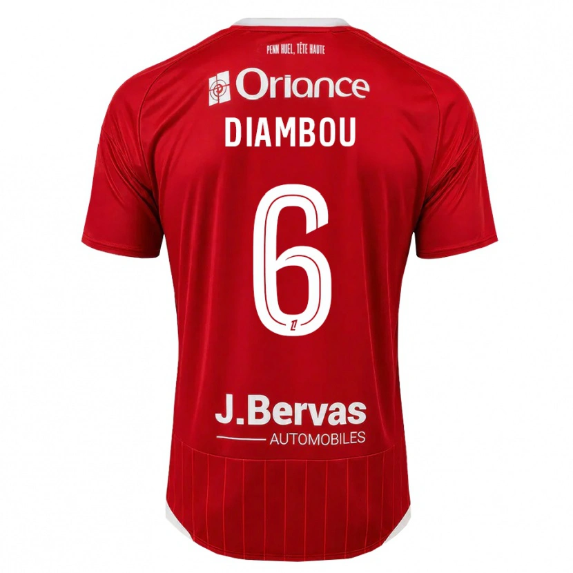 Danxenキッズママディ・ジャンブ#6白 赤ホームシャツ2026/27ジャージーユニフォーム