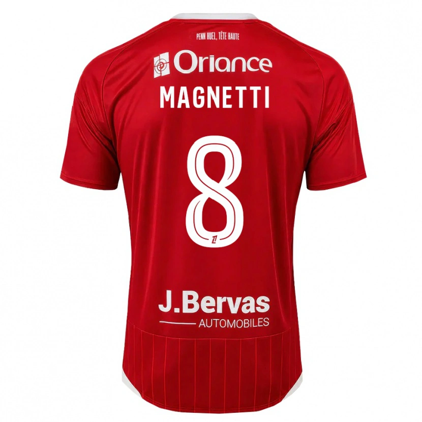DanxenキッズHugo Magnetti#8白 赤ホームシャツ2026/27ジャージーユニフォーム