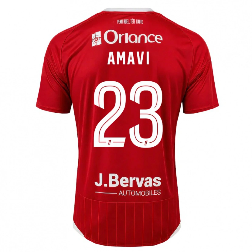 Danxenキッズジョルダン・アマヴィ#23白 赤ホームシャツ2026/27ジャージーユニフォーム