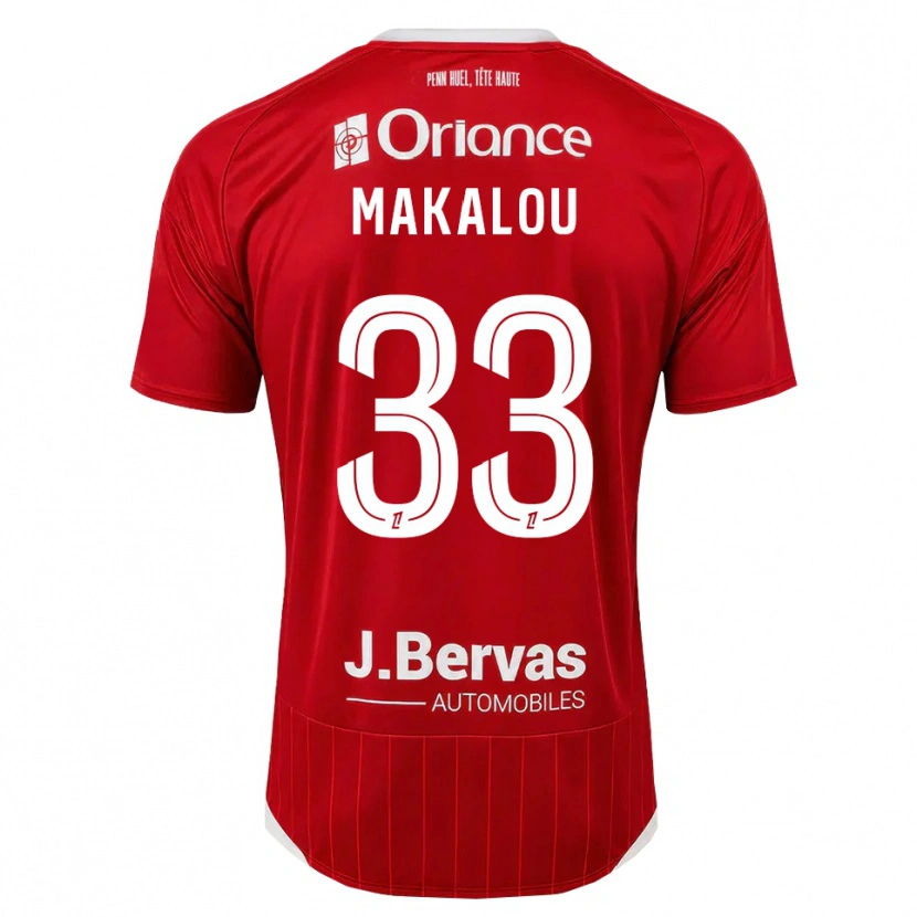 DanxenキッズHamidou Makalou#33白 赤ホームシャツ2026/27ジャージーユニフォーム