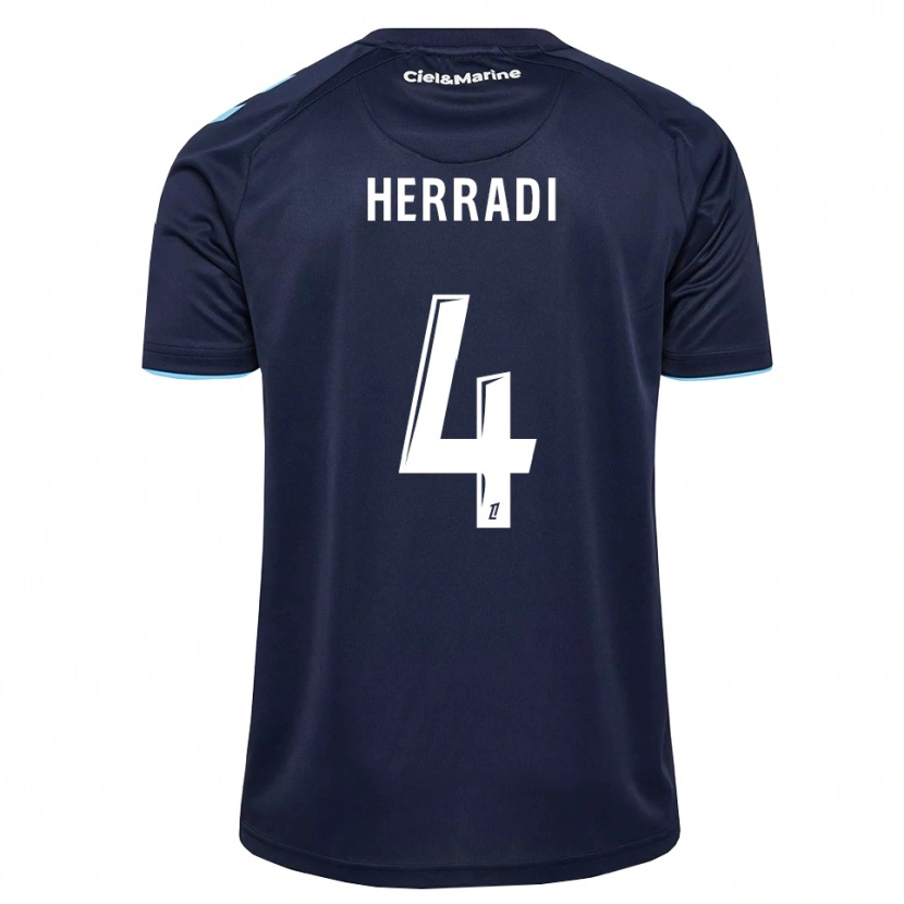 DanxenキッズZaid Herradi#4コーンフラワーブルー ミッドナイトブルーホームシャツ2026/27ジャージーユニフォーム