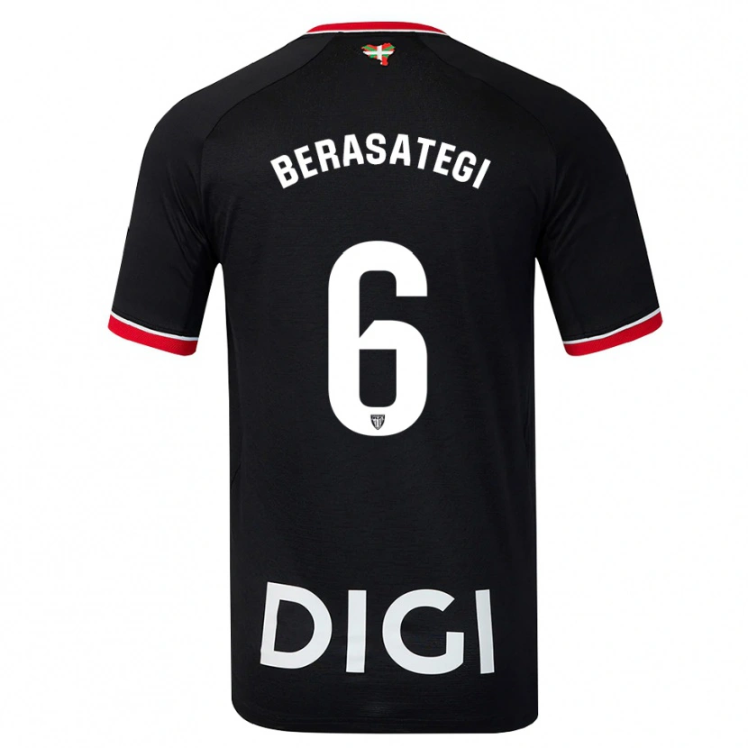 DanxenキッズSuhar Berasategi#6黒白赤アウェイシャツ2026/27ジャージーユニフォーム