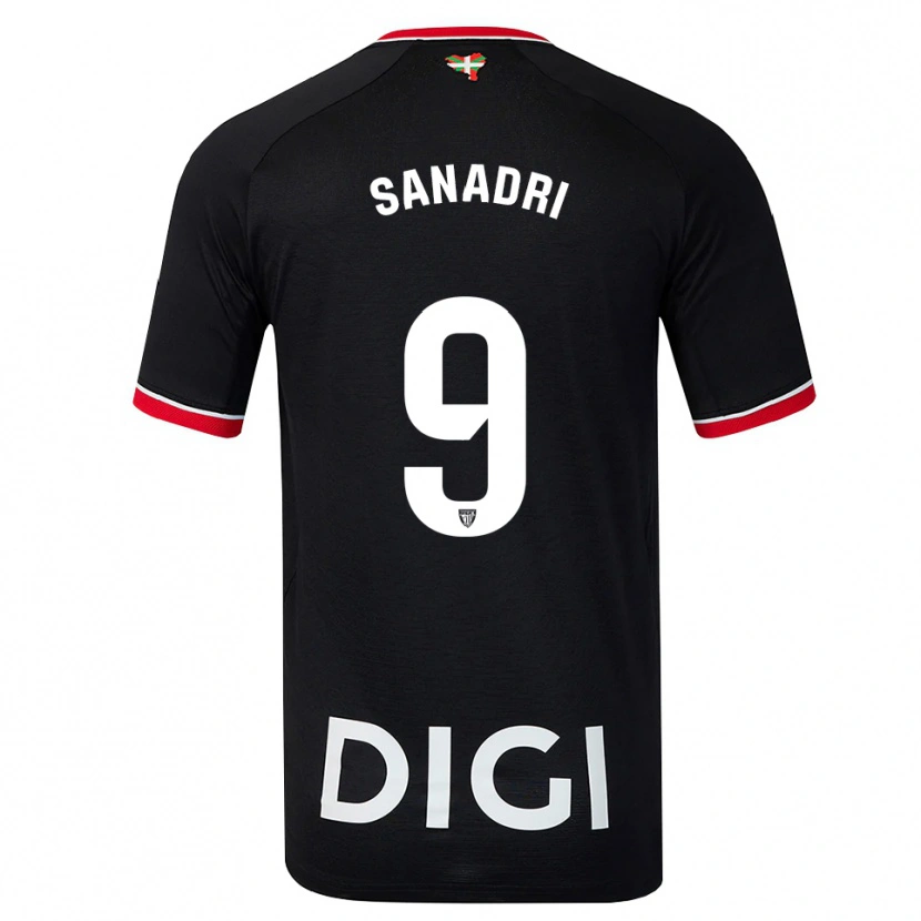 Danxenキッズマルタ・サン・アドリアン・ロカンディオ#9黒白赤アウェイシャツ2026/27ジャージーユニフォーム