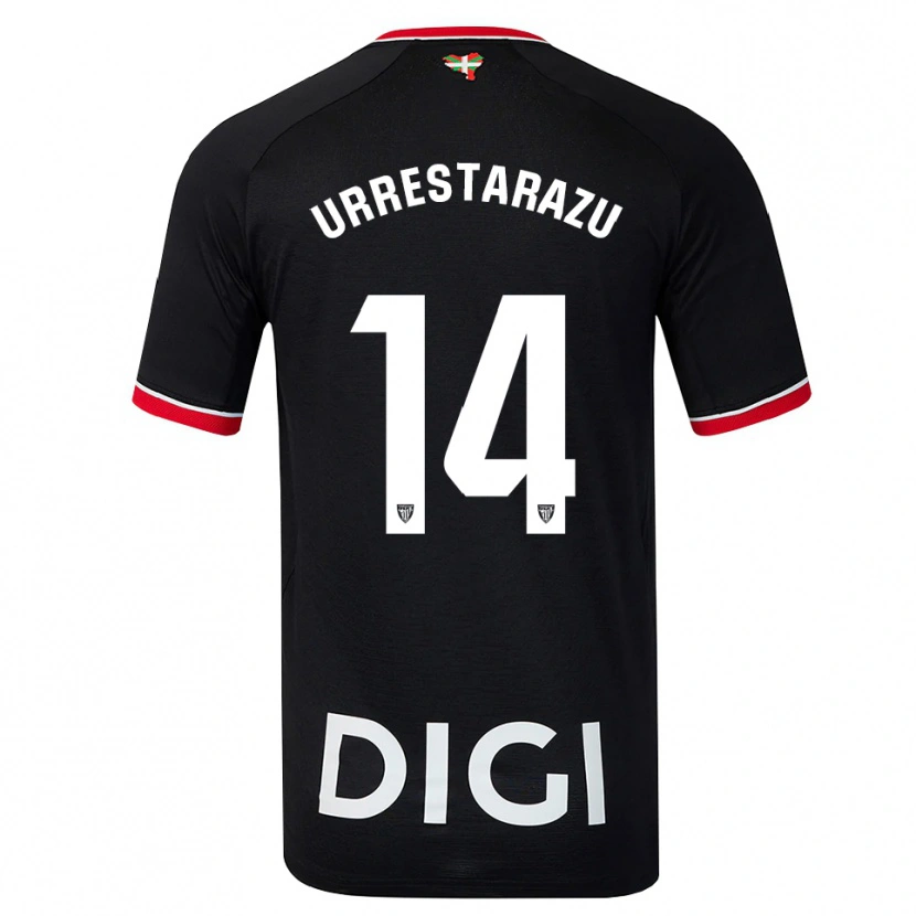 DanxenキッズMikel Urrestarazu#14黒白赤アウェイシャツ2026/27ジャージーユニフォーム