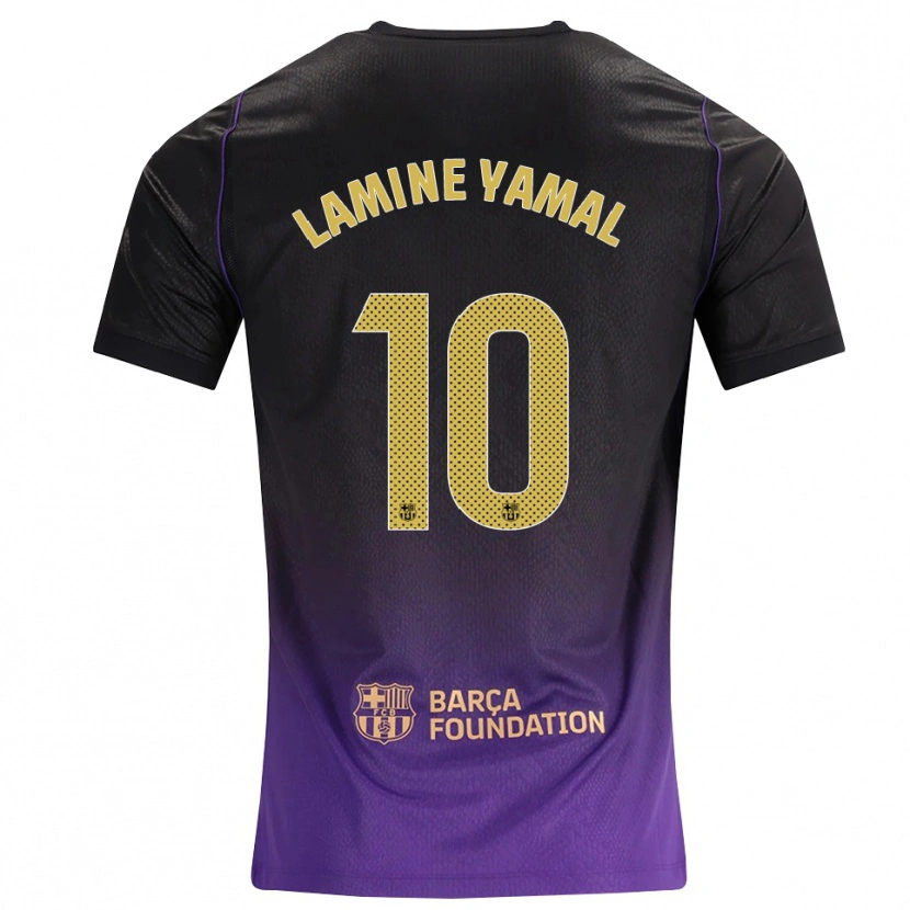 Danxenキッズラミン・ヤマル#10紫 黄 黒アウェイシャツ2026/27ジャージーユニフォーム