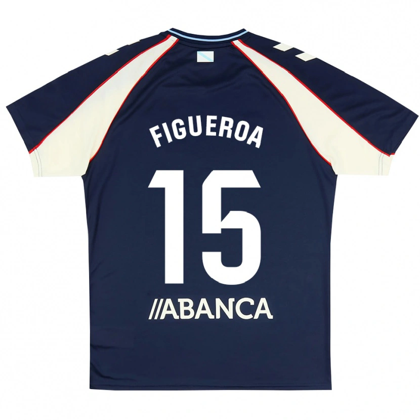 DanxenキッズMaría Figueroa#15ロイヤルブルー 赤 白アウェイシャツ2026/27ジャージーユニフォーム