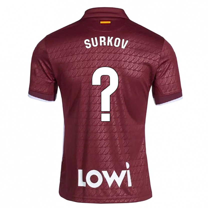 DanxenキッズIván Surkov#0ダークレッド 白アウェイシャツ2026/27ジャージーユニフォーム