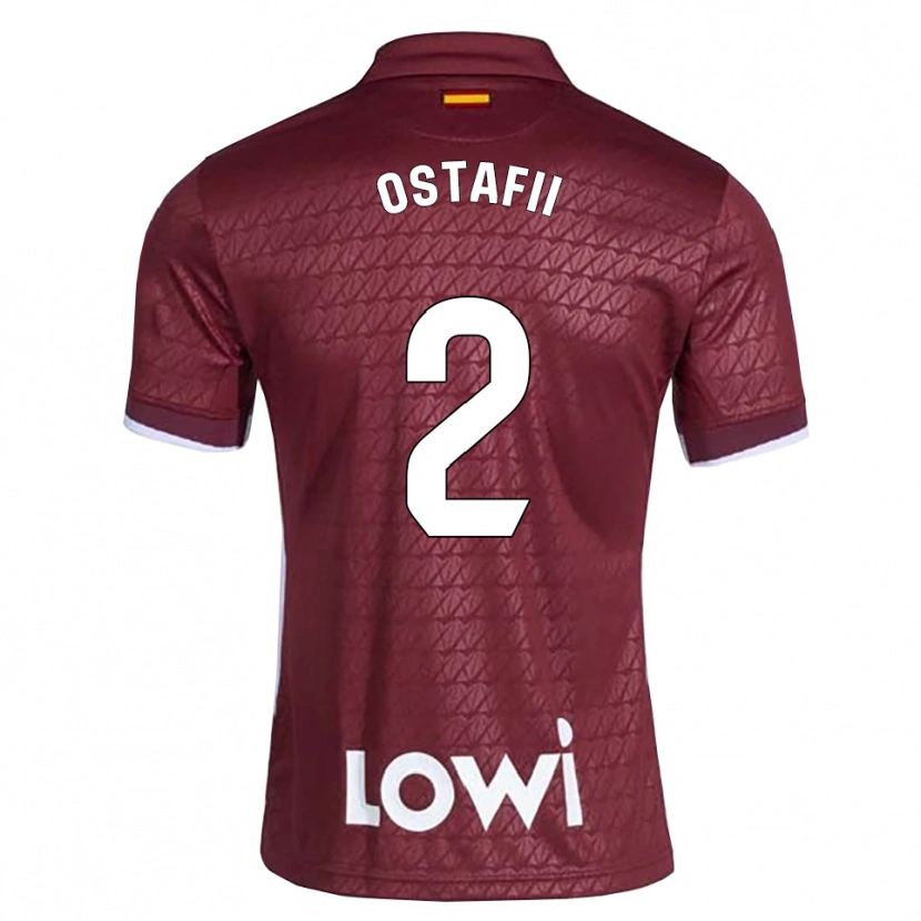 DanxenキッズDavid Ostafii#2ダークレッド 白アウェイシャツ2026/27ジャージーユニフォーム