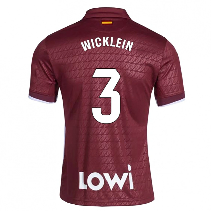 DanxenキッズJohann Wicklein#3ダークレッド 白アウェイシャツ2026/27ジャージーユニフォーム