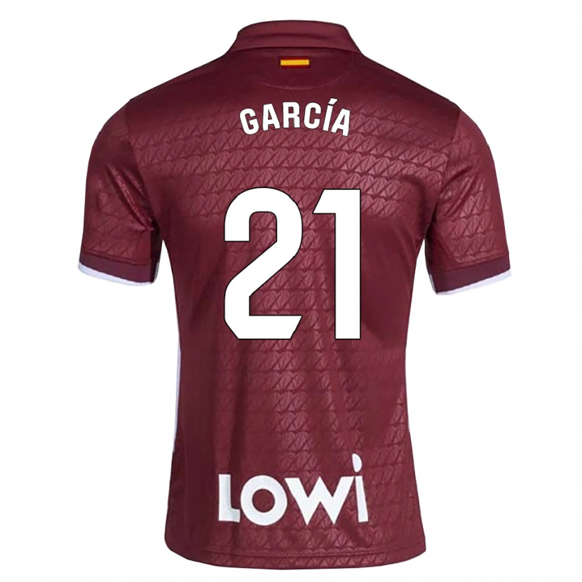 DanxenキッズAndrés García#21ダークレッド 白アウェイシャツ2026/27ジャージーユニフォーム