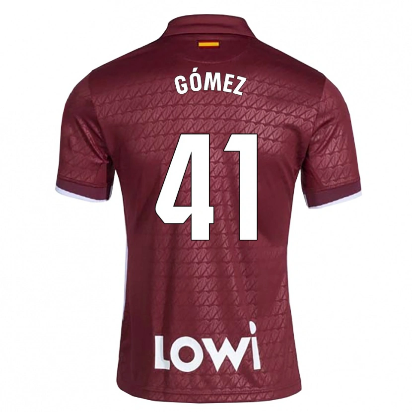 DanxenキッズÁlvaro Gómez#41ダークレッド 白アウェイシャツ2026/27ジャージーユニフォーム