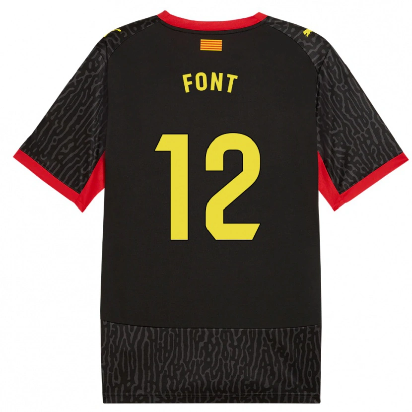 DanxenキッズJordi Font#12黒黄赤アウェイシャツ2026/27ジャージーユニフォーム